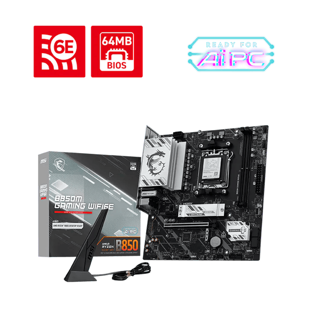 MSI B850M GAMING WIFI6E M-ATX MOTHERBOARD 1 MSI B850M GAMING WIFI6E M-ATX MOTHERBOARD