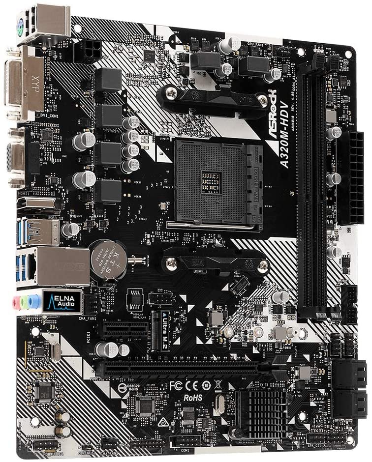 ASROCK A320M-HDV R4.0 MOTHERBOARD 3 71BnpOe DrL. AC SL1200