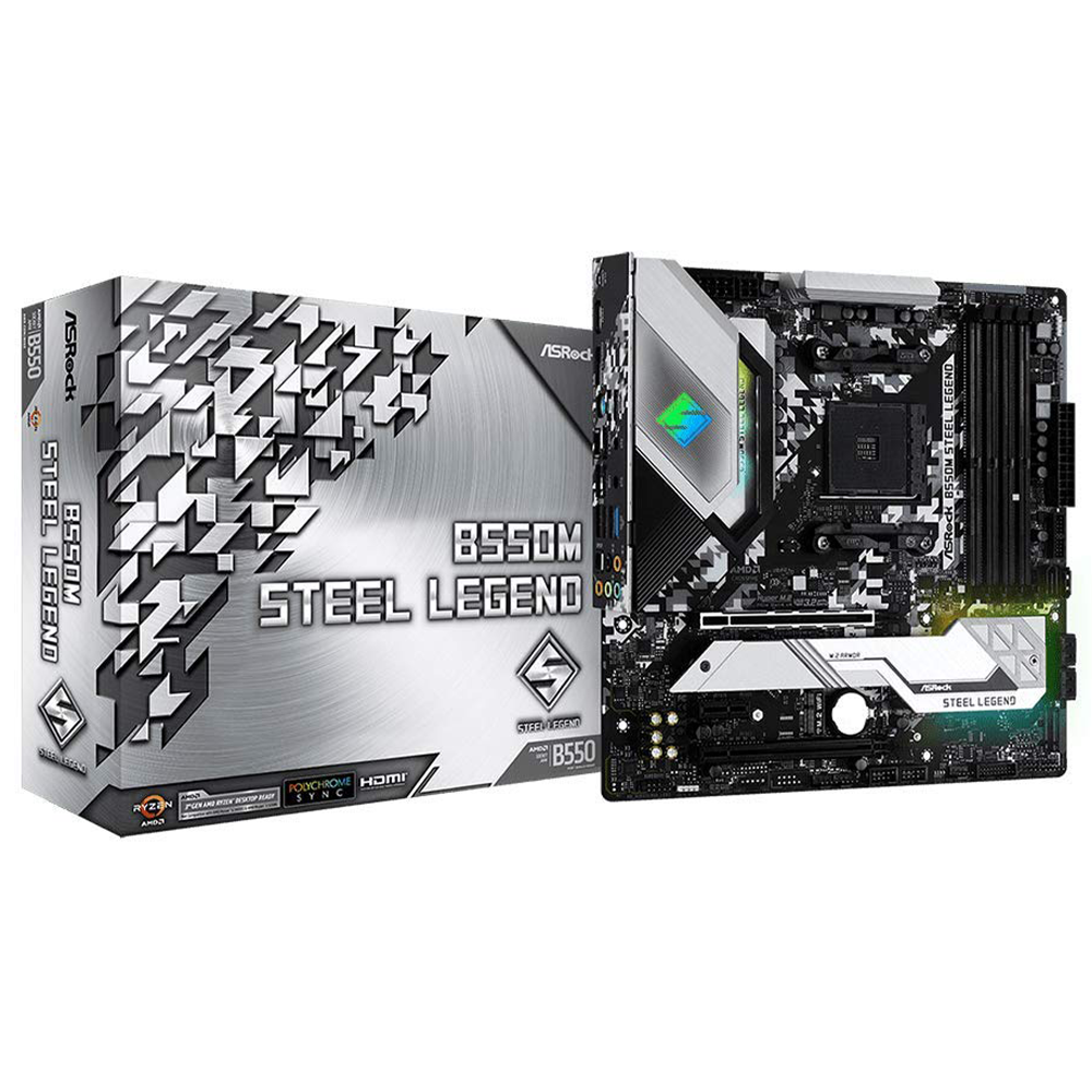 ASROCK B550M STEEL LEGEND MOTHERBOARD 1 ASROCK B550M STEEL LEGEND MOTHERBOARD