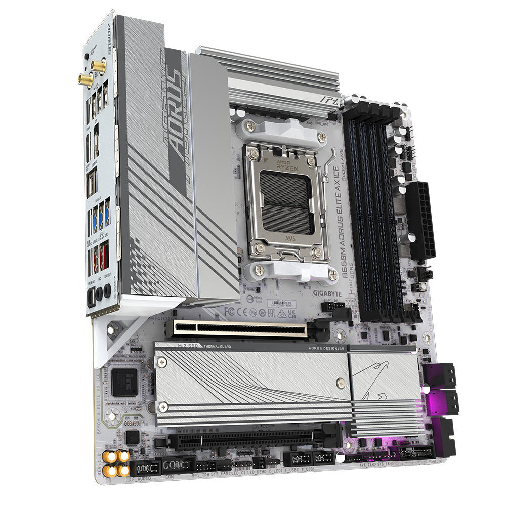 GIGABYTE B650M AORUS ELITE AX ICE WIFI DDR5 M-ATX MOTHERBOARD 3 GIGABYTE B650M AORUS ELITE AX ICE WIFI DDR5 M-ATX MOTHERBOARD