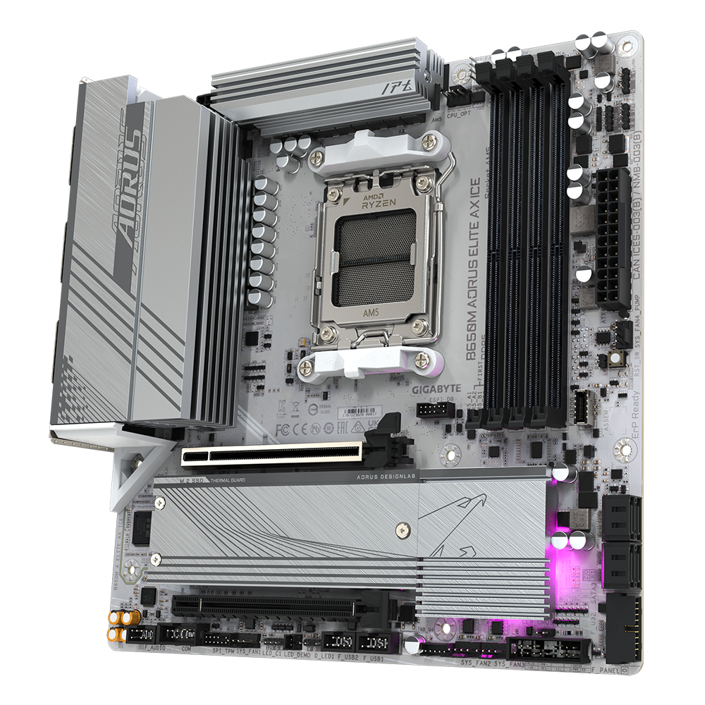 GIGABYTE B650M AORUS ELITE AX ICE WIFI DDR5 M-ATX MOTHERBOARD 4 GIGABYTE B650M AORUS ELITE AX ICE WIFI DDR5 M-ATX MOTHERBOARD