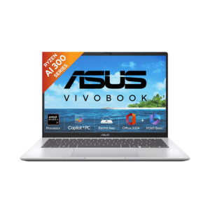 ASUS VIVOBOOK 14 (RYZEN AI 7 350/16GB/512 SSD/W11/MSO24/14") (M1407KA-LY111WS) SILVER LAPTOP