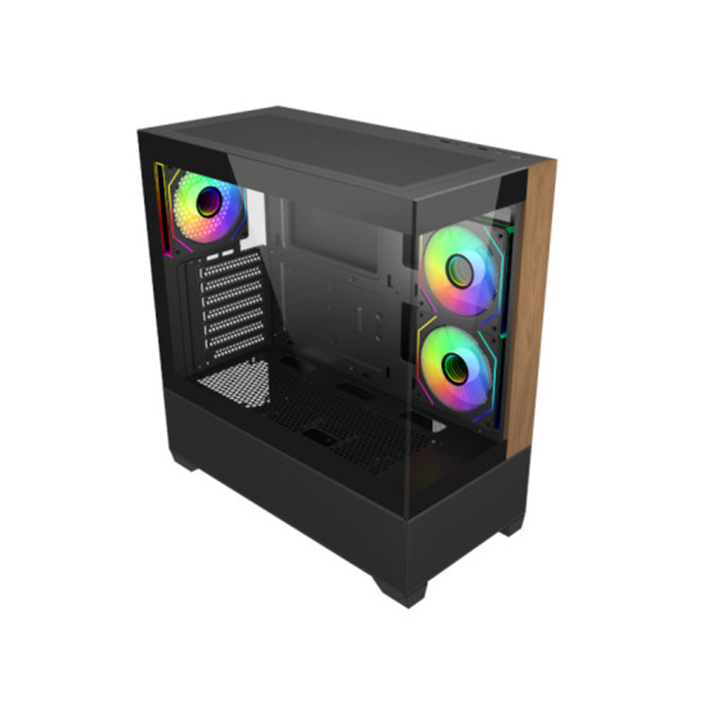 COOLER MASTER ELITE 690 WOOD ARGB ATX MID TOWER CASE 2 2 54