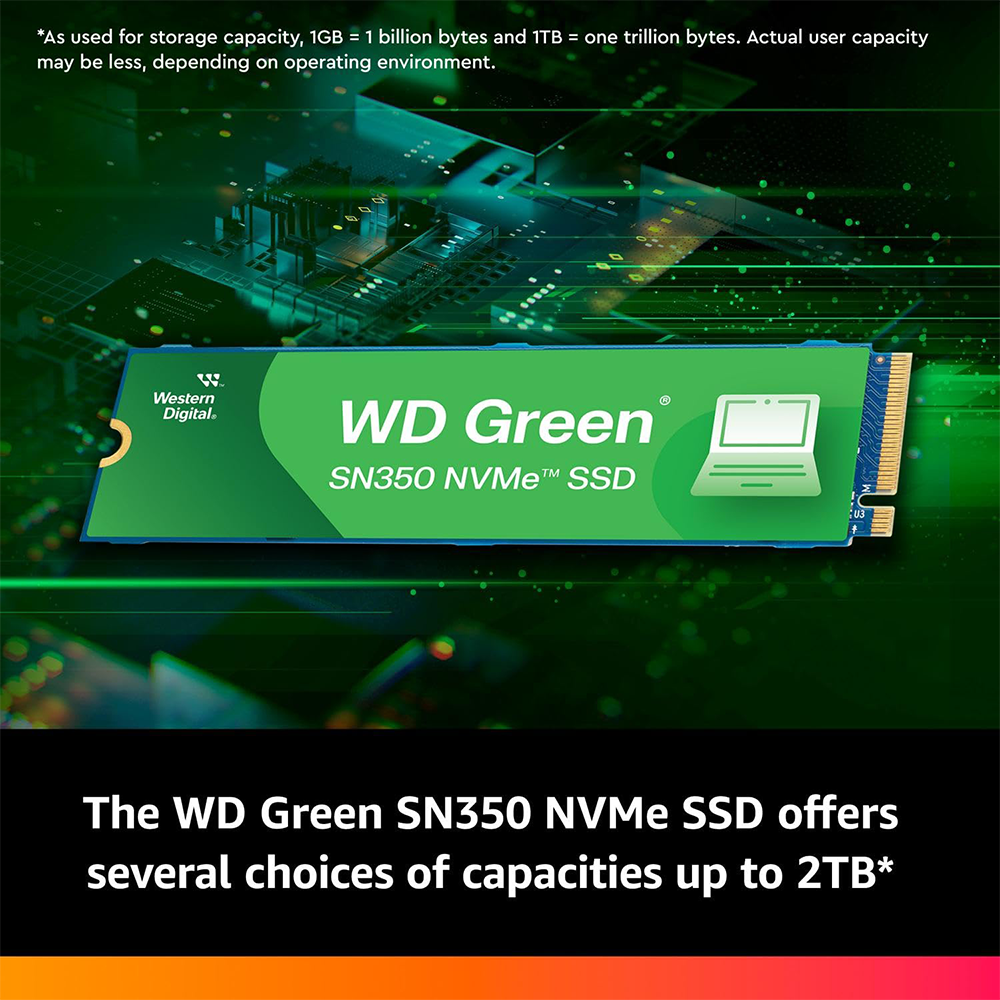 WESTERN DIGITAL GREEN SN350 2TB M.2 NVME GEN3 INTERNAL SSD 3 WESTERN DIGITAL GREEN SN350 2TB M.2 NVME GEN3 INTERNAL SSD