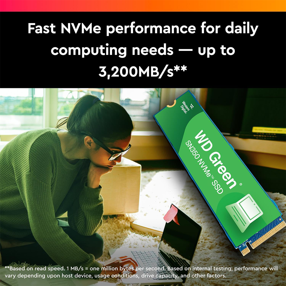 WESTERN DIGITAL GREEN SN350 2TB M.2 NVME GEN3 INTERNAL SSD 5 WESTERN DIGITAL GREEN SN350 2TB M.2 NVME GEN3 INTERNAL SSD