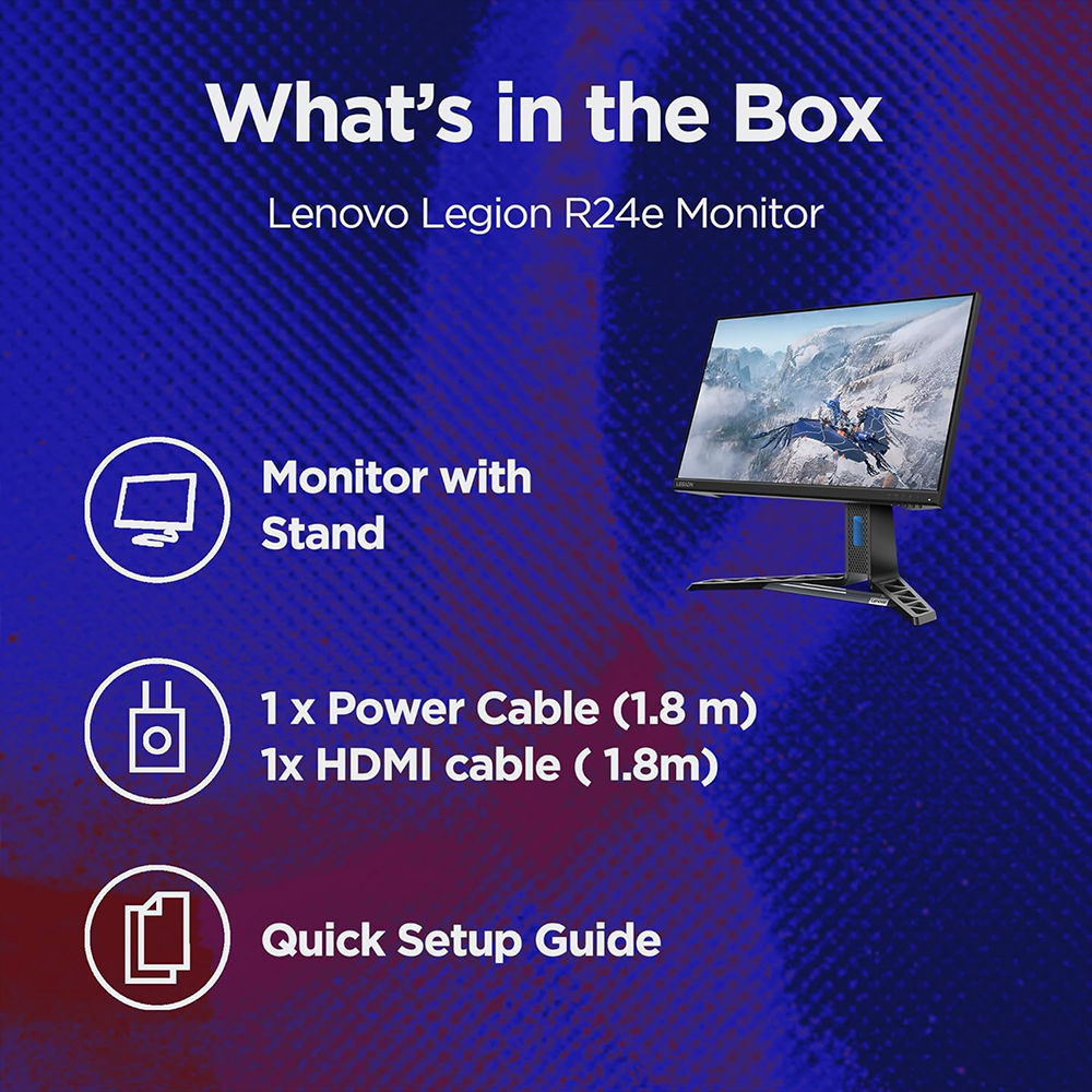 LENOVO LEGION R24E 24 INCH FHD 180HZ GAMING MONITOR 6 6 6