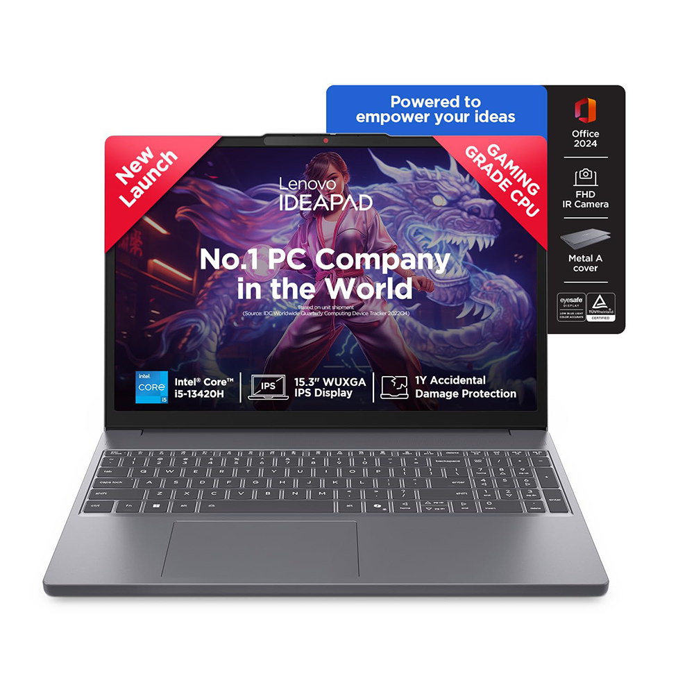 LENOVO IDEAPAD SLIM 3 (INTEL CORE I5-13420H/16GB/512 SSD/W11/MSO24/15.6") (83K100C6IN) GREY LAPTOP 1 LENOVO IDEAPAD SLIM 3 (INTEL CORE I5-13420H/16GB/512 SSD/W11/MSO24/15.6") (83K100C6IN) GREY LAPTOP