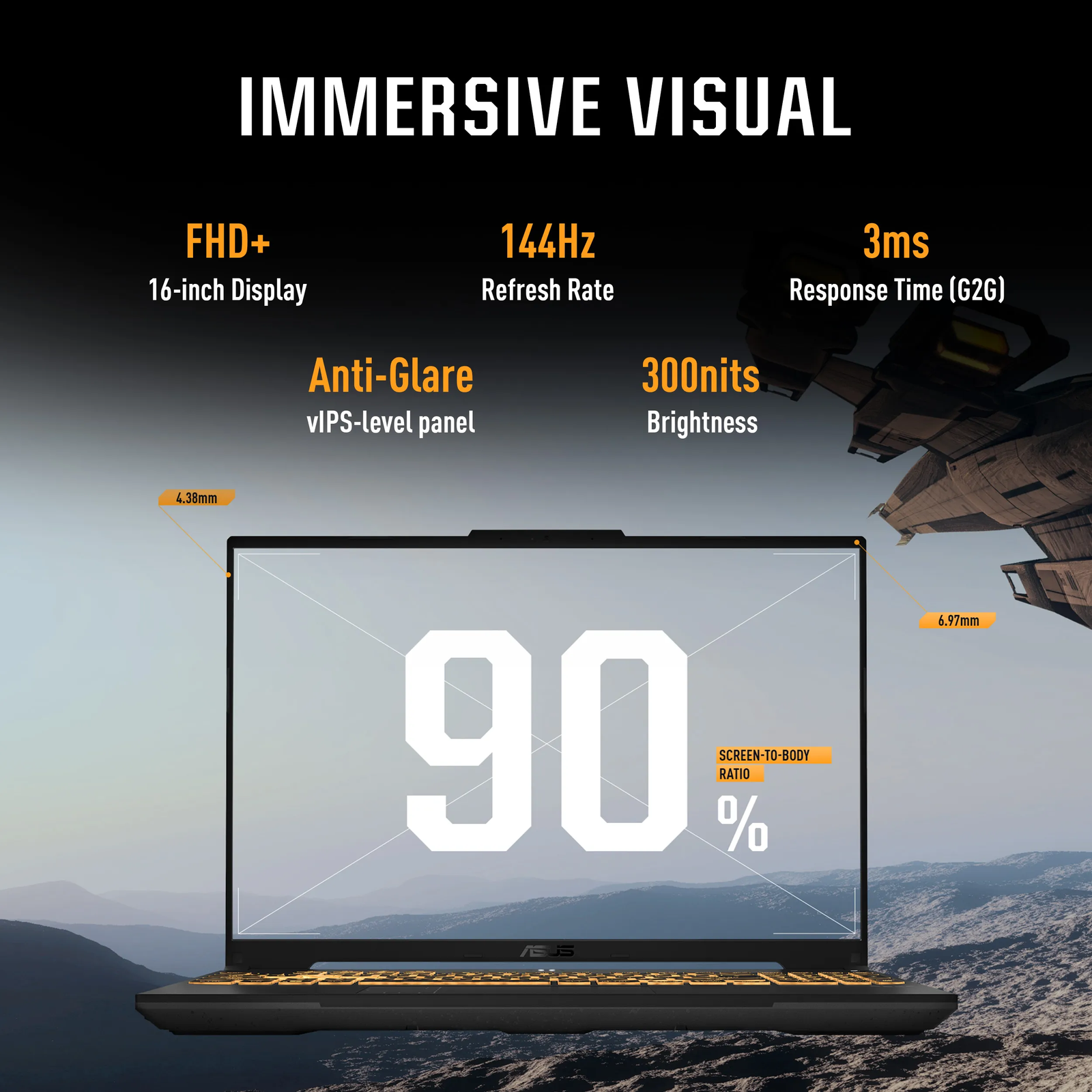 ASUS TUF GAMING (CORE 5 210H/16GB/1TB SSD/W11/MSO24/ 6 RTX3050/16"/BLIT) (FX607VJB-RL215WS) GRAY LAPTOP 3 ASUS TUF GAMING (CORE 5 210H/16GB/1TB SSD/W11/MSO24/ 6 RTX3050/16"/BLIT) (FX607VJB-RL215WS) GRAY LAPTOP