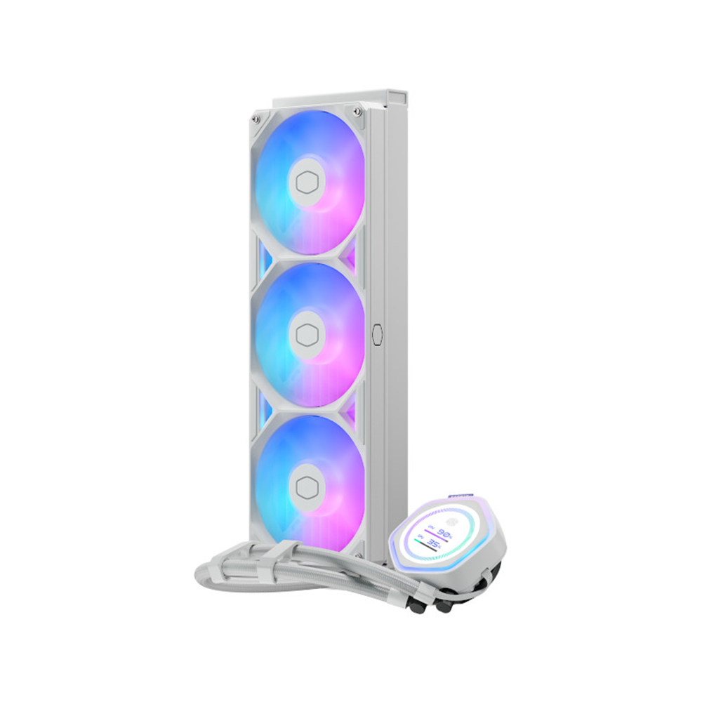COOLER MASTER MASTERLIQUID ATMOS II LCD 360MM WHITE ARGB CPU LIQUID COOLER 2 COOLER MASTER MASTERLIQUID ATMOS II LCD 360MM WHITE ARGB CPU LIQUID COOLER