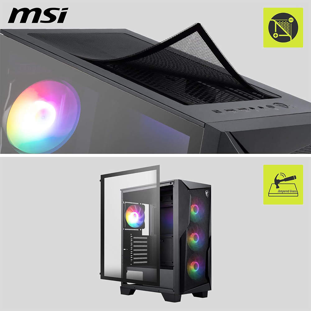MSI MAG FORGE 130A AIRFLOW AUTO RGB ATX MID TOWER CASE 2 MSI MAG FORGE 130A AIRFLOW AUTO RGB ATX MID TOWER CASE