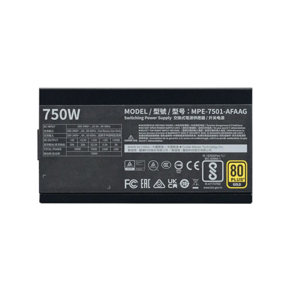 COOLER MASTER MWE GOLD 750 V2 ATX 3.1 FULLY MODULAR SMPS 4 COOLER MASTER MWE GOLD 750 V2 ATX 3.1 FULLY MODULAR SMPS