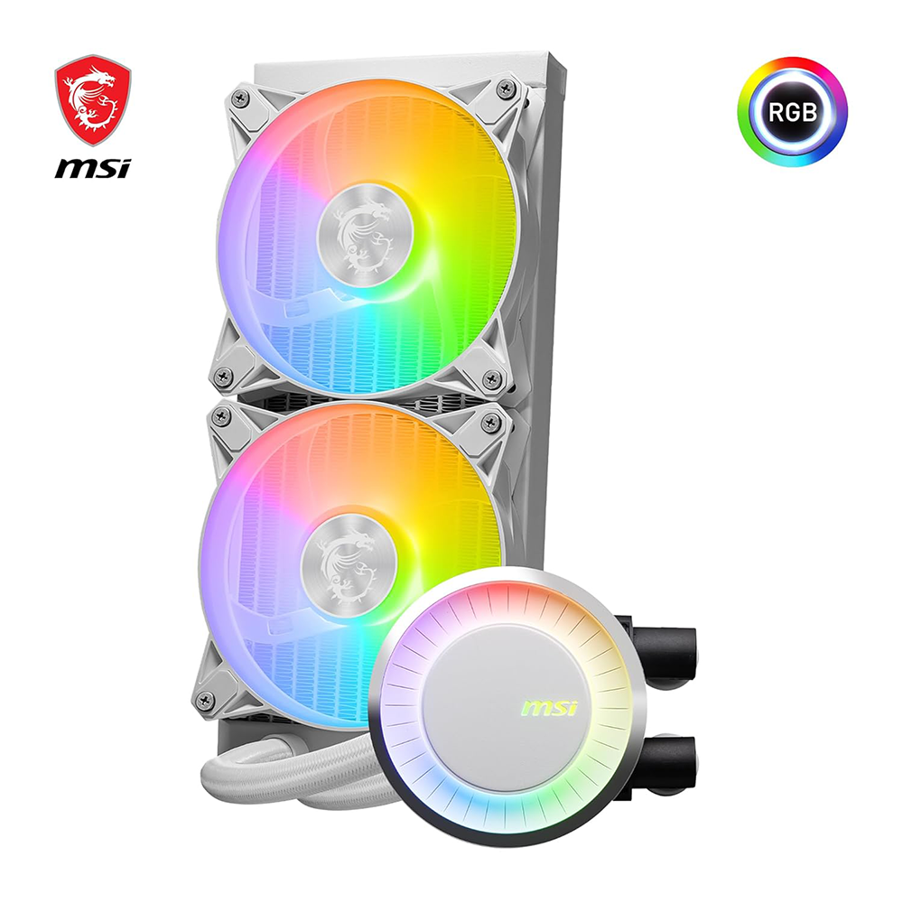 MSI MAG CORELIQUID E240 ARGB 240MM CPU LIQUID COOLER (WHITE) 3 MSI MAG CORELIQUID E240 ARGB 240MM CPU LIQUID COOLER (WHITE)