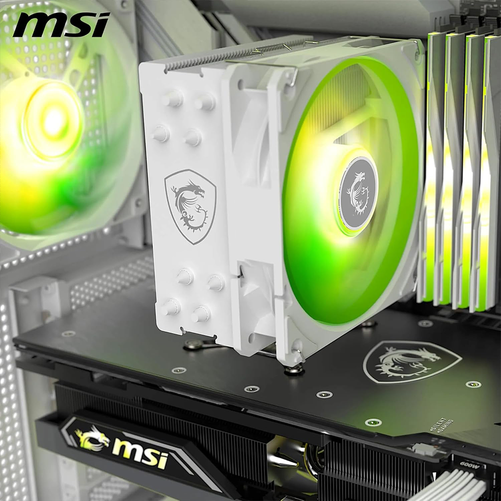 MSI MAG COREFROZR AA13 WHITE ARGB 120MM CPU AIR COOLER 4 MSI MAG COREFROZR AA13 WHITE ARGB 120MM CPU AIR COOLER
