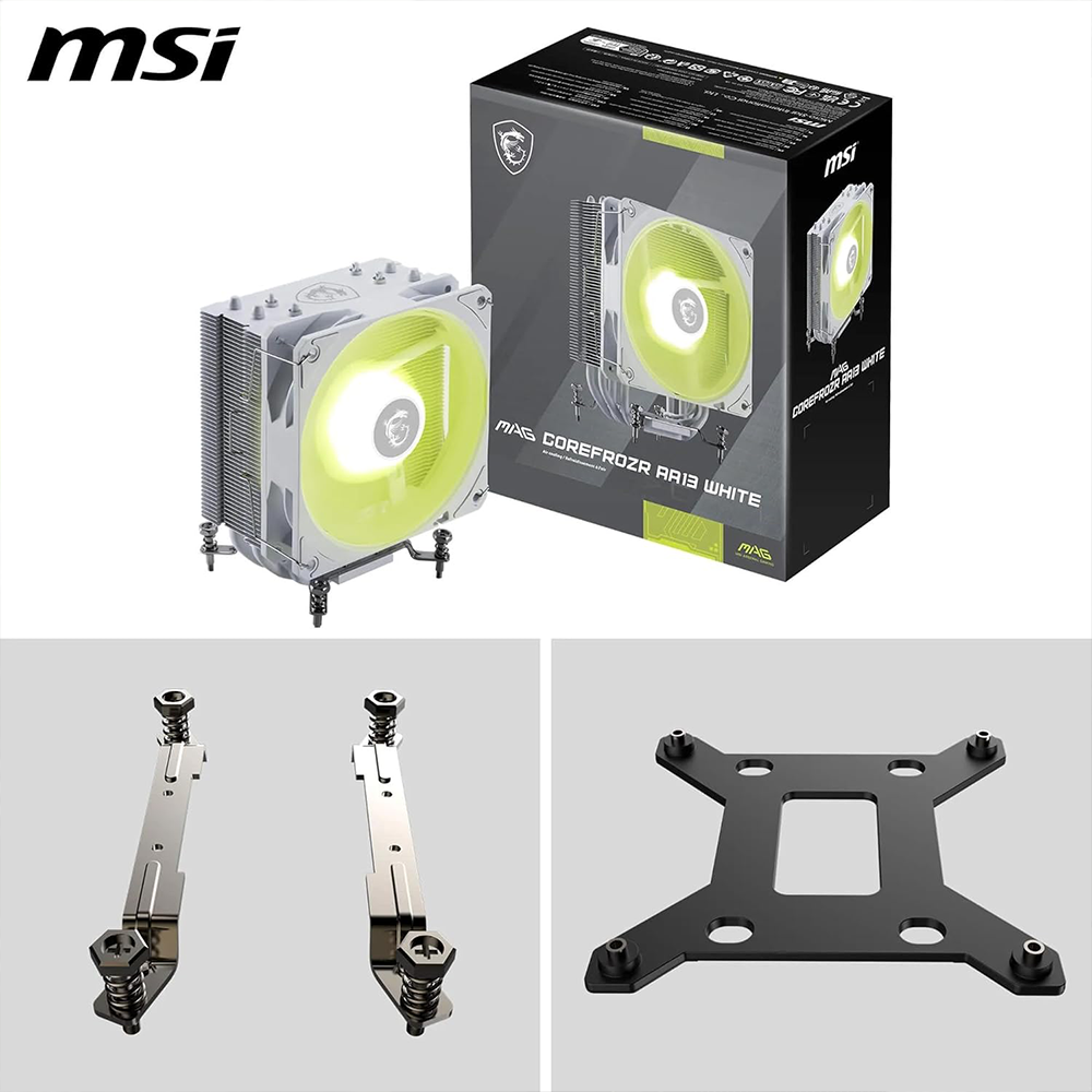 MSI MAG COREFROZR AA13 WHITE ARGB 120MM CPU AIR COOLER 5 MSI MAG COREFROZR AA13 WHITE ARGB 120MM CPU AIR COOLER