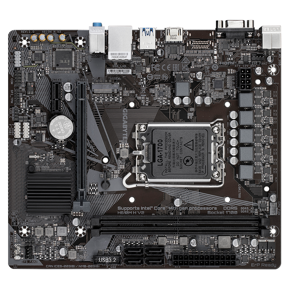 GIGABYTE H610M H V2 DDR5 MOTHERBOARD 4 GIGABYTE H610M H V2 DDR5 MOTHERBOARD