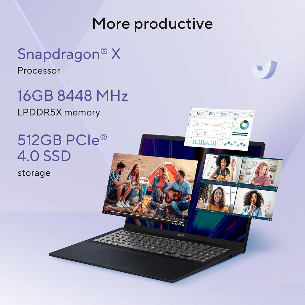 ASUS VIVOBOOK 16 (SNAPDRAGON X X1 26 100/16GB/512 SSD/W11/MSO24/ 16"/BLIT) (X1607QA-MB049WS) BLUE LAPTOP 2 ASUS VIVOBOOK 16 (SNAPDRAGON X X1 26 100/16GB/512 SSD/W11/MSO24/ 16"/BLIT) (X1607QA-MB049WS) BLUE LAPTOP