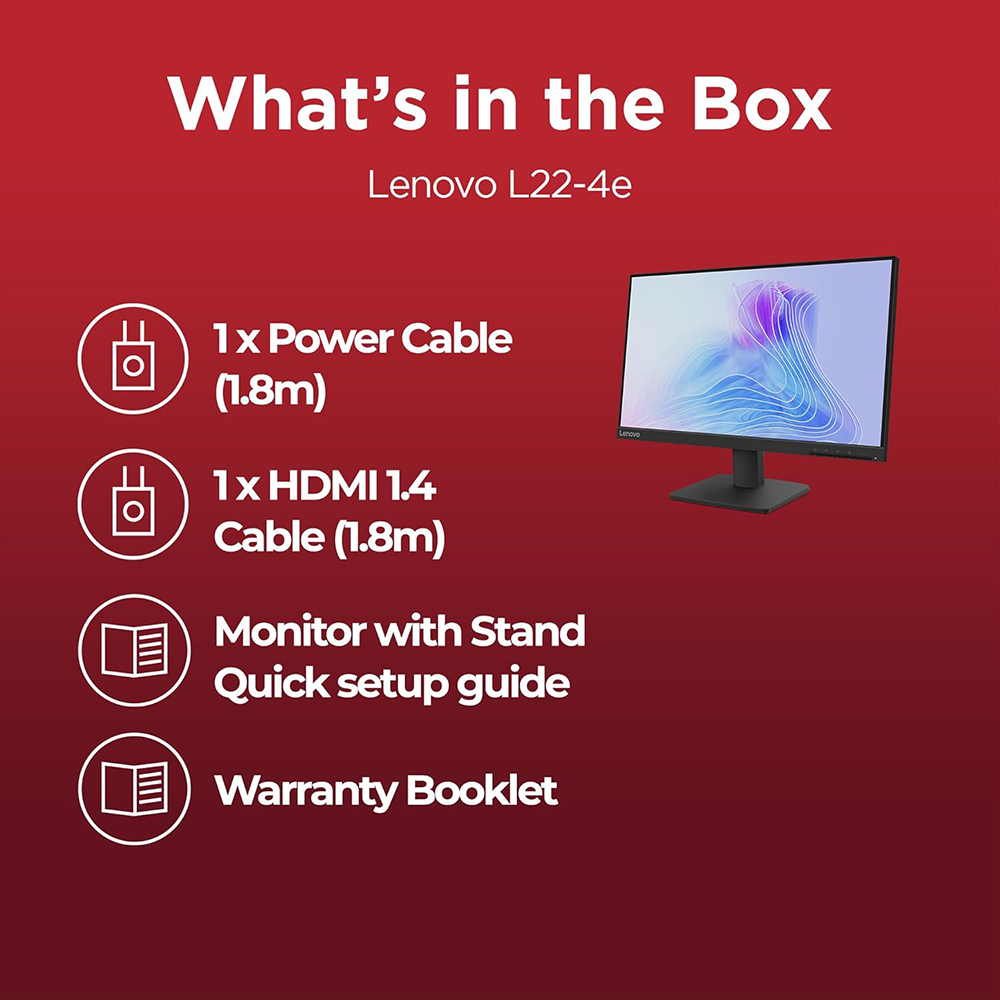 LENOVO L22-4E 21.5 INCH FHD IPS MONITOR 8 LENOVO L22-4E 21.5 INCH FHD IPS MONITOR