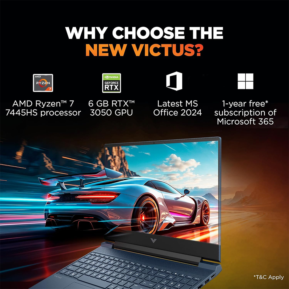 HP VICTUS (RYZEN 7 7445HS/16GB/512 SSD/W11/MSO24/ 6 RTX3050/15.6") (FB3120AX-BT6E1PA) LAPTOP 2 HP VICTUS (RYZEN 7 7445HS/16GB/512 SSD/W11/MSO24/ 6 RTX3050/15.6") (FB3120AX-BT6E1PA) LAPTOP