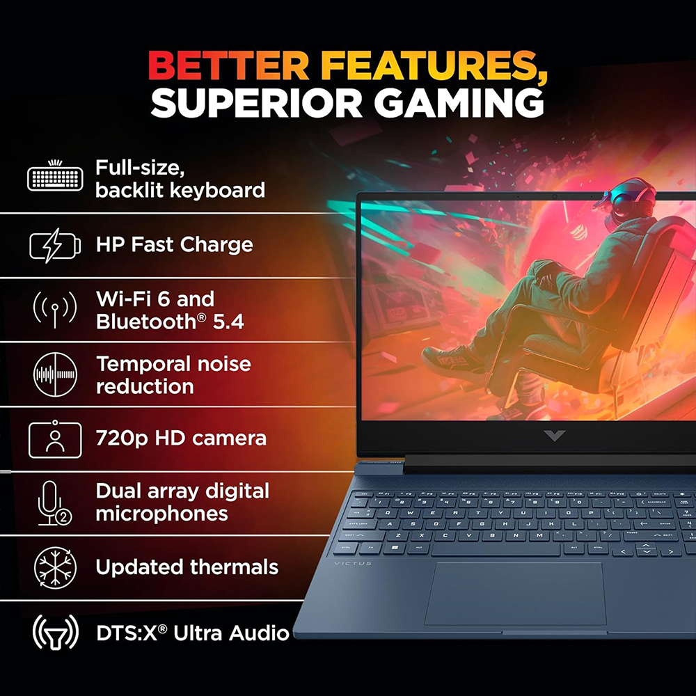 HP VICTUS (RYZEN 7 7445HS/16GB/512 SSD/W11/MSO24/ 6 RTX3050/15.6") (FB3120AX-BT6E1PA) LAPTOP 6 HP VICTUS (RYZEN 7 7445HS/16GB/512 SSD/W11/MSO24/ 6 RTX3050/15.6") (FB3120AX-BT6E1PA) LAPTOP