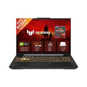 ASUS TUF GAMING A16 (RYZEN 7 170/8GB/512 SSD/W11/6GB RTX4050/16"/BLIT) (FA607NUQ-RL208W) GRAY LAPTOP