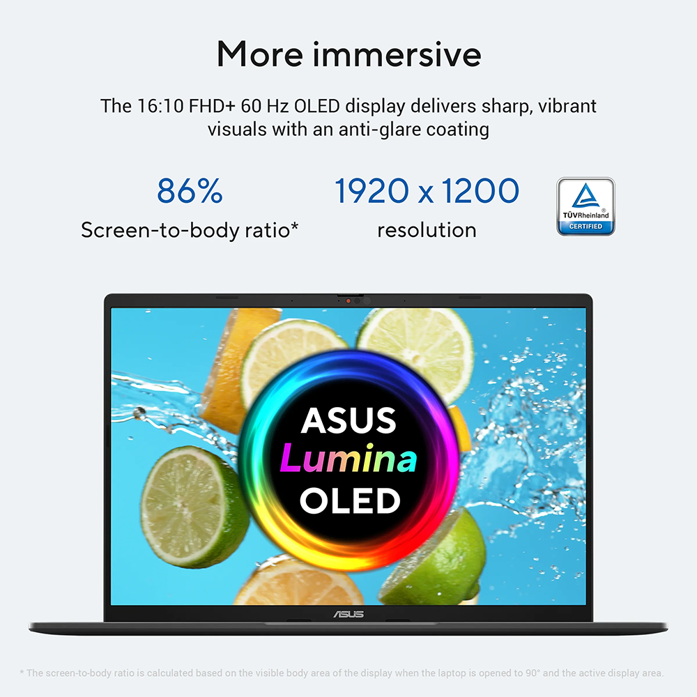 ASUS VIVOBOOK S14 (CORE ULTRA 5 325/16GB/512 SSD/W11/MSO24/14"/OLED) (S3407AA-SF058WS) GRAY LAPTOP 5 ASUS VIVOBOOK S14 (CORE ULTRA 5 325/16GB/512 SSD/W11/MSO24/14"/OLED) (S3407AA-SF058WS) GRAY LAPTOP
