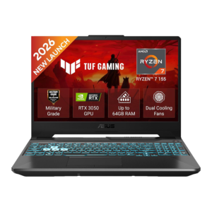 ASUS TUF GAMING A15 (RYZEN 7 155/16GB/512 SSD/W11/MSO24/4GB RTX3050/15.6"/BLIT) (FA506NCG-HN443WS) BLACK LAPTOP