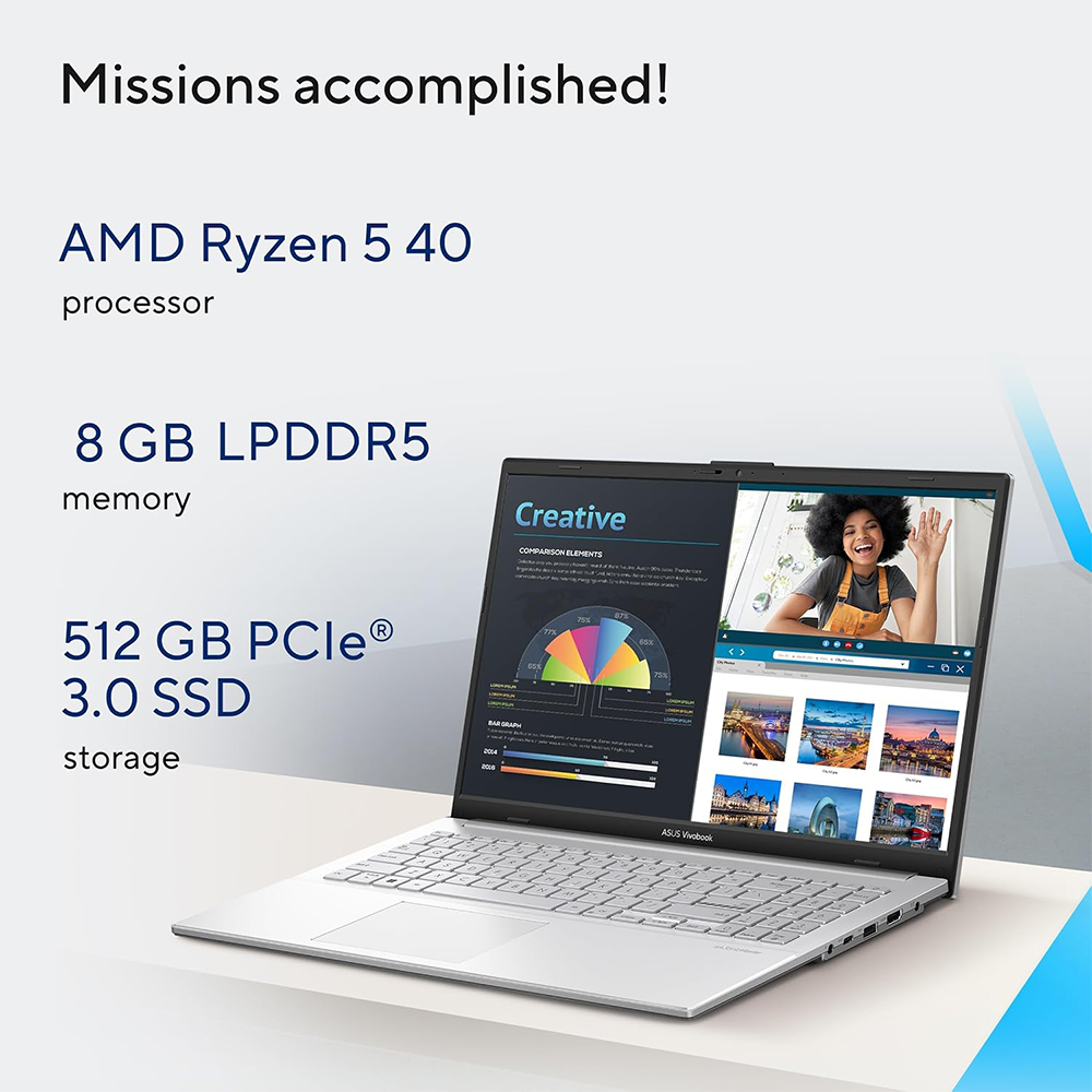 ASUS VIVOBOOK GO 15 (RYZEN 5 40/8GB/512 SSD/W11/MSO24/16") (E1504FA-IN5293WS) SILVER LAPTOP 2 ASUS VIVOBOOK GO 15 (RYZEN 5 40/8GB/512 SSD/W11/MSO24/16") (E1504FA-IN5293WS) SILVER LAPTOP