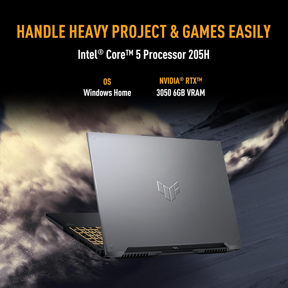 ASUS TUF GAMING F16 (CORE 5 205H/16GB/512 SSD/W11/MSO24/ 6 RTX3050/16"/BLIT) (FX607VJR-TU325WS) BLACK LAPTOP 3 ASUS TUF GAMING F16 (CORE 5 205H/16GB/512 SSD/W11/MSO24/ 6 RTX3050/16"/BLIT) (FX607VJR-TU325WS) BLACK LAPTOP