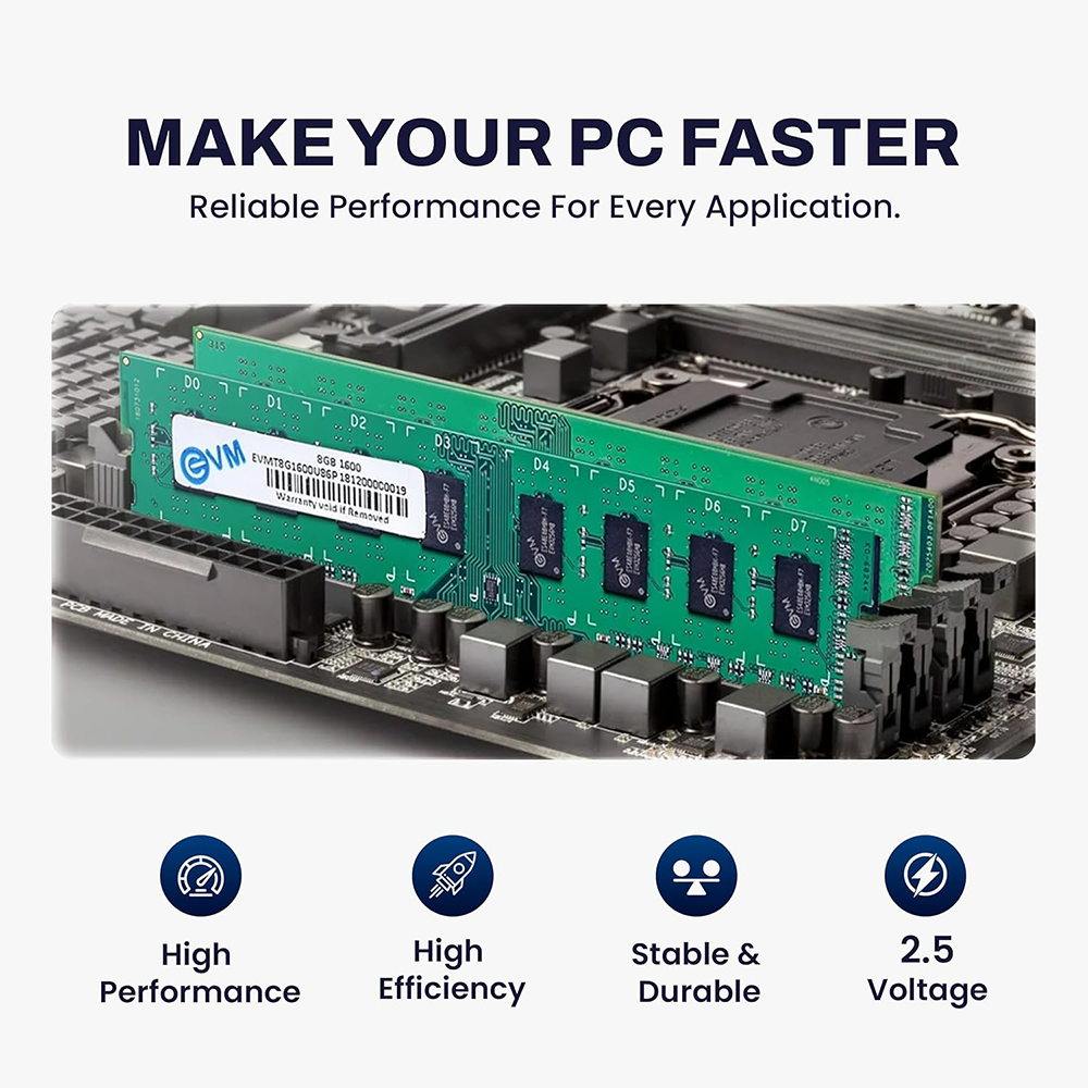 EVM 8GB DDR3 DESKTOP RAM 1600MHZ 2 EVM 8GB DDR3 DESKTOP RAM 1600MHZ